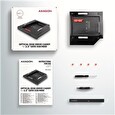 Axagon RSS-CD12 rámeček pro 2.5" SSD/HDD do DVD slotu, 12.7 mm, LED, hliník