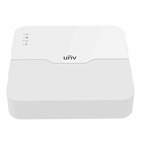 Uniview NVR, 4 PoE (Max 54W) kanály, H.265, 1x HDD, max 8 Mpx, (in/out) 80/64 Mbps, HDMI 8Mpix + VGA Full HD, 2xUSB