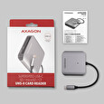 Axagon CRE-S3C, USB-C 3.2 Gen 1 - SUPERSPEED čtečka karet 3-slot & lun SD/microSD/CF, podpora UHS-II