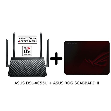 ASUS DSL-AC55U + dárek (podložka ROG SCABBARD IIm)