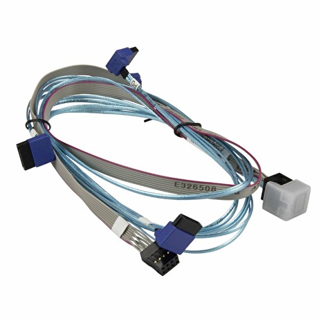 Supermicro Internal MiniSAS HD SFF-8643 to 4 Right Angle SATA (50/50/60/70cm) with Sideband 75cm Cable