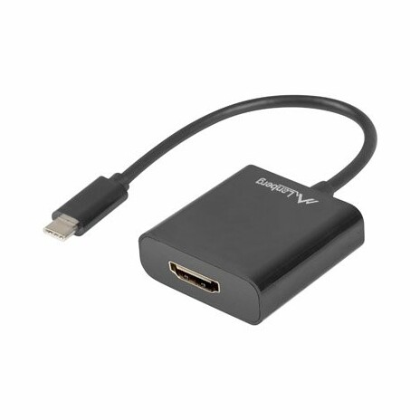 LANBERG USB-C(M) 3.1 na HDMI(F) adaptér kabel 15CM (Displayport ALT MODE) černý