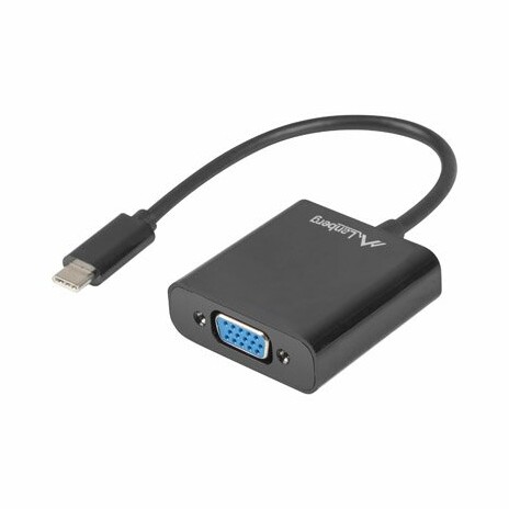 LANBERG USB-C(M) 3.1 na VGA(F) adaptér kabel 15CM černý