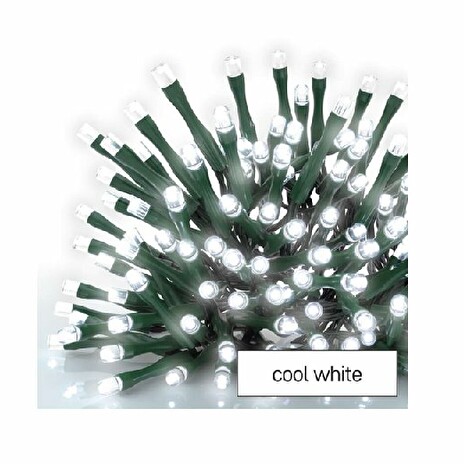 Emos LED vánoční řetěz, 180x LED, 18 m, IP44 ,studená bílá, časovač
