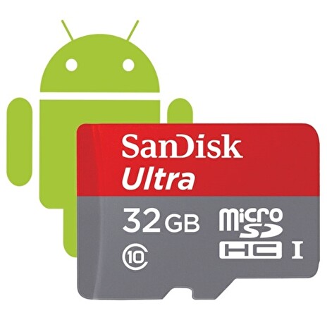 SDHC 32GB micro paměťová karta Class10 UltraAndroid (80MB/s) + SDadapter a MZAA SanDisk - 139727