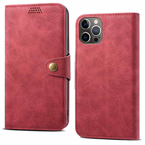 Lenuo Leather flipové pouzdro pro iPhone 14 Pro Max, červená