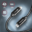 AXAGON BUCM432-CM10AB NewGEN+ kabel USB-C <-> USB-C, 1m, USB4 Gen 3×2, PD 100W 5A, 8K HD, ALU, oplet