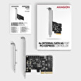 AXAGON PCES-SA4X4, PCIe řadič - 4x interní SATA 6G port, ASM1164, SP & LP