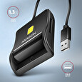 AXAGON CRE-SM3SD, USB-A FlatReader čtečka Smart card (eObčanka) + SD/microSD/SIM, kabel 1.3 m