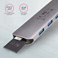 AXAGON HMC-HCR3A, USB 3.2 Gen 1 hub, porty 3x USB-A, HDMI 4k/30Hz, SD/microSD, kabel USB-C 20cm