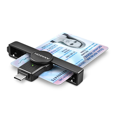 AXAGON CRE-SMP1C, USB-C PocketReader čtečka kontaktních karet Smart card (eObčanka)