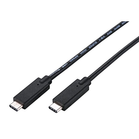 Kabel C-TECH USB 3.2, Type-C (CM/CM), PD 100W, 20Gbps, 2m, černý