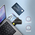 AXAGON CRE-SMP2A, USB-A + USB-C PocketReader 4-slot čtečka Smart card (eObčanka) + SD/microSD/SIM