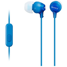 SONY headset do uší MDREX15APL/ sluchátka drátová + mikrofon/ 3,5mm jack/ citlivost 100 dB/mW/ modrá