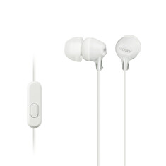 SONY headset do uší MDREX15APW/ sluchátka drátová + mikrofon/ 3,5mm jack/ citlivost 100 dB/mW/ bílá