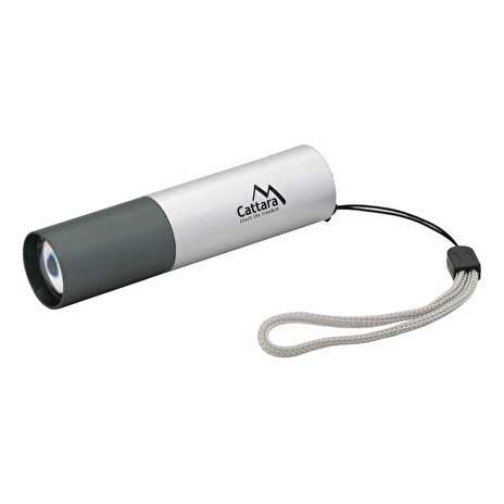 Svítilna Cattara kapesní LED 120lm ZOOM nabíjecí, stříbrná