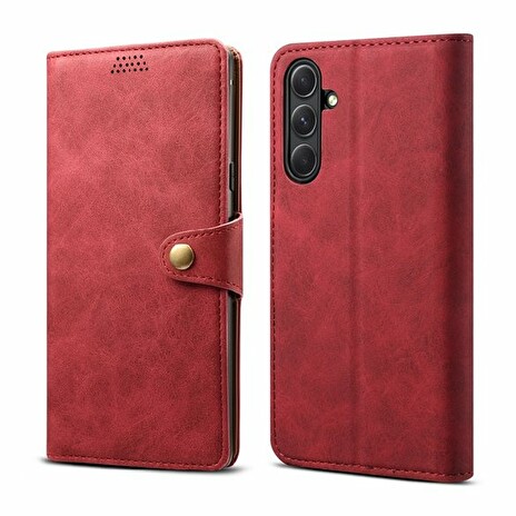 Lenuo Leather flipové pouzdro pro Samsung Galaxy A54 5G, červená