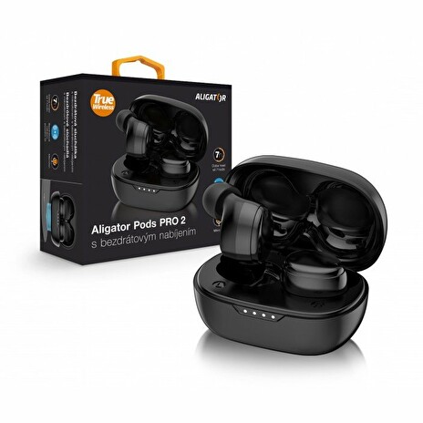 ALIGATOR Bluetooth sluchátka PODS PRO 2 s bezdrátovým nabíjením, černá