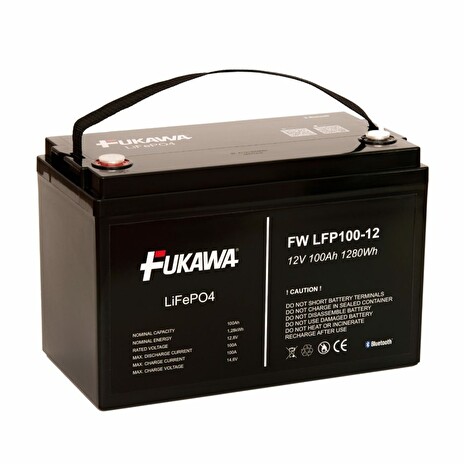 akumulátor FUKAWA FW LFP100-12 (12,8V;100Ah;1280Wh;M8; BMS;Bluetooth) LiFePo4