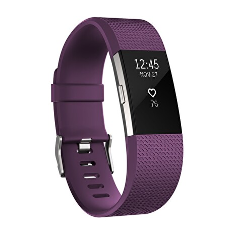 Fitbit Charge 2 Plum Silver (vel. S) Fitness náramek