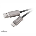 Akasa kabel USB2.0 Type-A to Type-C / 100cm / šedý