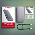 AXAGON HMC-12GM2, USB 10Gbps hub, 3x USB-A, USB-C, HDMI, DP, RJ-45 GLAN, M.2, SD/mSD, audio, PD