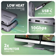 AXAGON HMC-12GM2, USB 10Gbps hub, 3x USB-A, USB-C, HDMI, DP, RJ-45 GLAN, M.2, SD/mSD, audio, PD