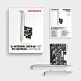 AXAGON PCES-SJ2, PCIe řadič - 2x interní SATA 6G port, JMB582, SP & LP