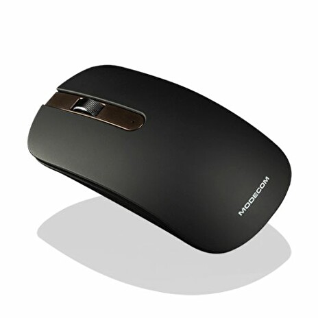 Modecom MC-WM102 bezdrátová optická myš, 3 tlačítka, 1000 DPI, USB nano 2,4 GHz, nízký profil, černo-hnědá
