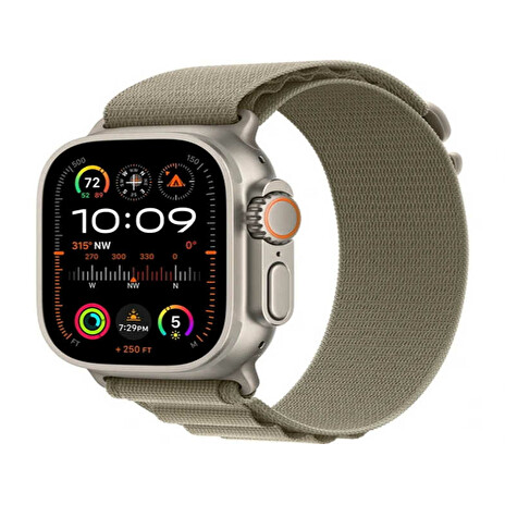 Apple Watch Ultra 2 49mm titanová s olivovým alpským tahem L