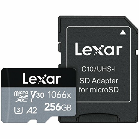 Lexar paměťová karta 256GB High-Performance 1066x microSDXC™ UHS-I, čtení/zápis: 160/120MB/s, C10 A2 V30 U3