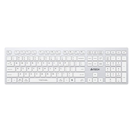 A4tech FBX50C, bezdrátová kancelářská klávesnice,BT/USB 2,4Ghz, bílá