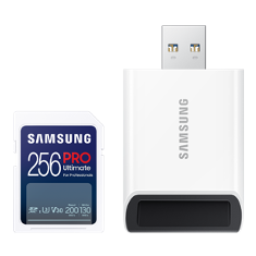 SAMSUNG PRO Ultimate SDXC 256GB + USB Adaptér / CL10 USH-I U3 / V30