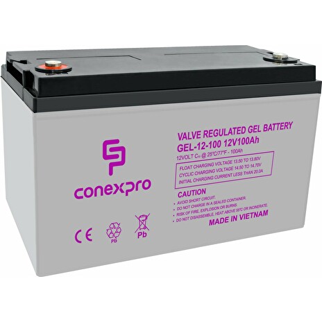 Baterie Conexpro GEL-12-100 GEL, 12V/100Ah, T16-M8, Deep Cycle