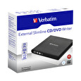Verbatim Slimline CD/DVD vypalovačka, USB 2.0, externí, černá