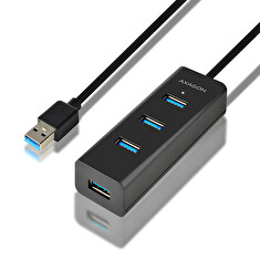 AXAGON - HUE-S2BL 4x USB3.0 CHARGING hub 1.2m cable, microUSB nap. konektor
