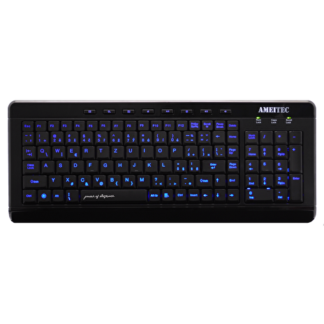 AMEI Keyboard AM-K3001B Professional Letter Blue Illuminated Keyboard (CZ layout)