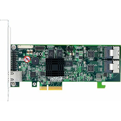 ARECA 4-port 6Gb/s SATA PCIe 2.0 x4, RAID Card, 512MB Cache, 1x intern SFF-8087,LP