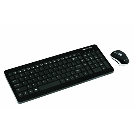 CANYON bezdrátový set klávesnice + myš, 105 kláves, CZ layout, černá, myš s nastavitelným DPI 800-1600