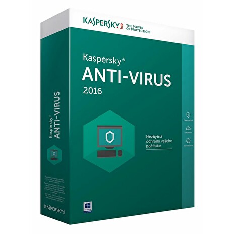 Kaspersky Anti-Virus 2017 CZ, 2PC, 2 roky, nová licence, elektronicky