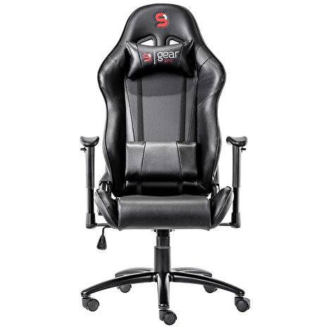 SPC Gear SR300 BK herní židle černá - kožená