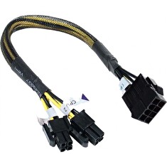 AKASA kabel redukce napájení 8Pin(M) to 8Pin/2x4Pin(F) 30cm