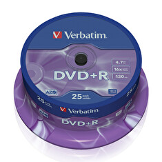 Verbatim DVD+R 4,7GB 16x, 25ks - média, AZO, spindle