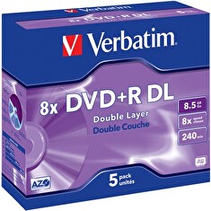 Verbatim DVD+R DL [ jewel case 5 | 8.5GB | 8x | matte silver ]