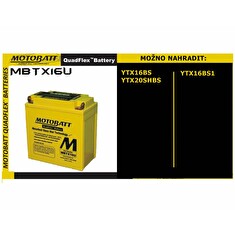 Baterie Motobatt MBTX16U 19Ah, 12V, 4 vývody