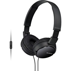 SONY headset náhlavní MDRZX110AP/ sluchátka drátová + mikrofon/ 3,5mm jack/ citlivost 98 dB/mW/ černá