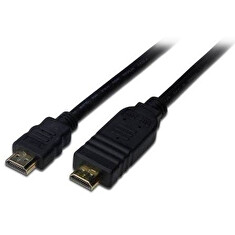 PremiumCord HDMI High Speed + Ethernet kabel se zesilovačem/ AWG24/ 3x stínění/ M/M/ zlacené konektory/ 25m/ černý