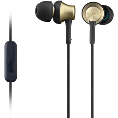 SONY headset do uší MDREX650AP/ sluchátka drátová + mikrofon/ 3,5mm jack/ citlivost 107 dB/mW/ zlatá