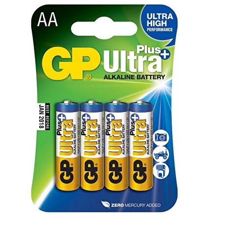 Alkalická baterie GP Ultra Plus LR6 (AA), blistr 4ks