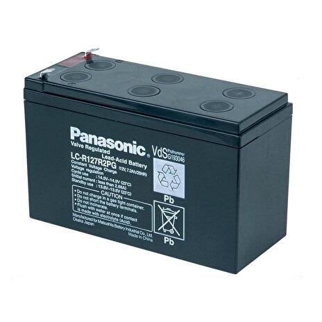 PANASONIC olověná baterie LC-R127R2PG do UPS APC/ AEG/ EATON/ Powerware/ 12V/ 7,2Ah/ životnost 6-9 let/ Faston 187